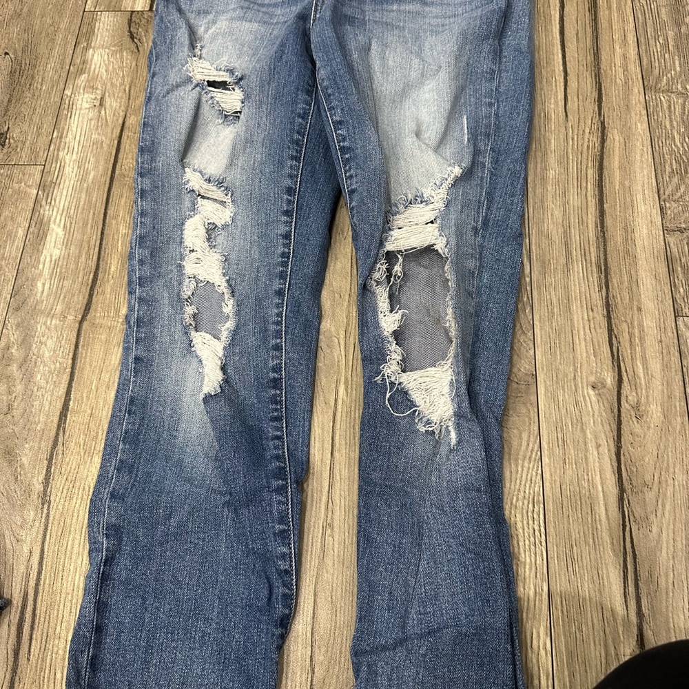 Distressed Blue Jeans
